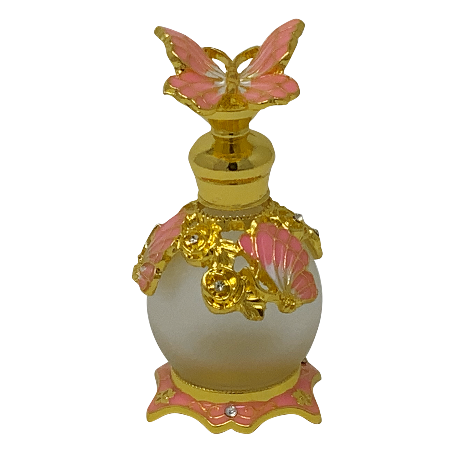 Frosted Glass Butterfly Anointing Oil Bottle with 1 oz Anointing Oil - Image 2
