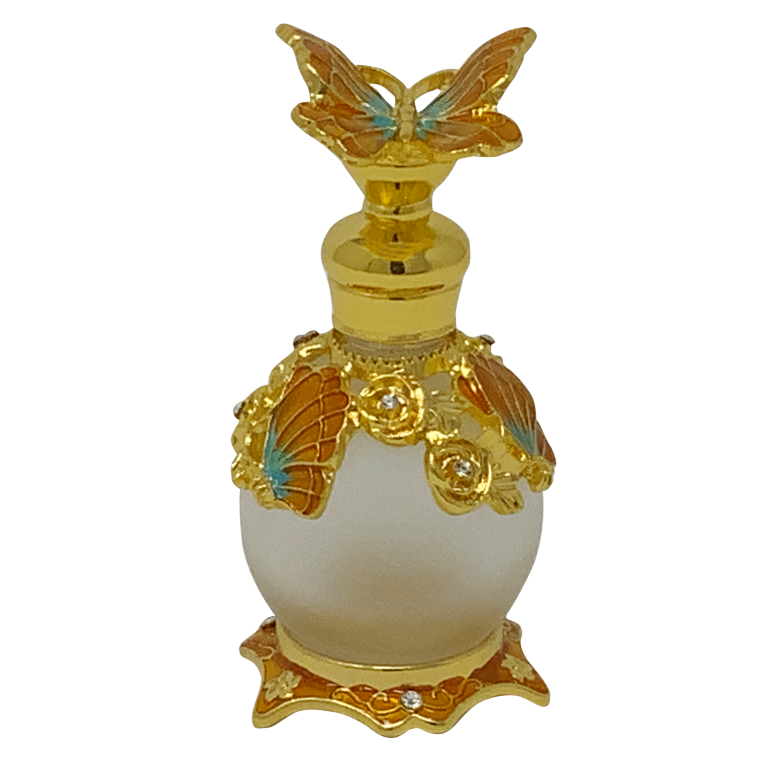 Frosted Glass Butterfly Anointing Oil Bottle with 1 oz Anointing Oil - Image 3