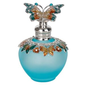 Frosted Butterfly Teal Bottle with silver accents 2 oz Anointing Oil