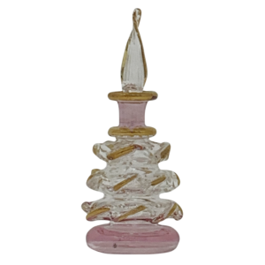 Egyptian Blown Glass Ruffle Flame Bottle 1oz Anointing Oil