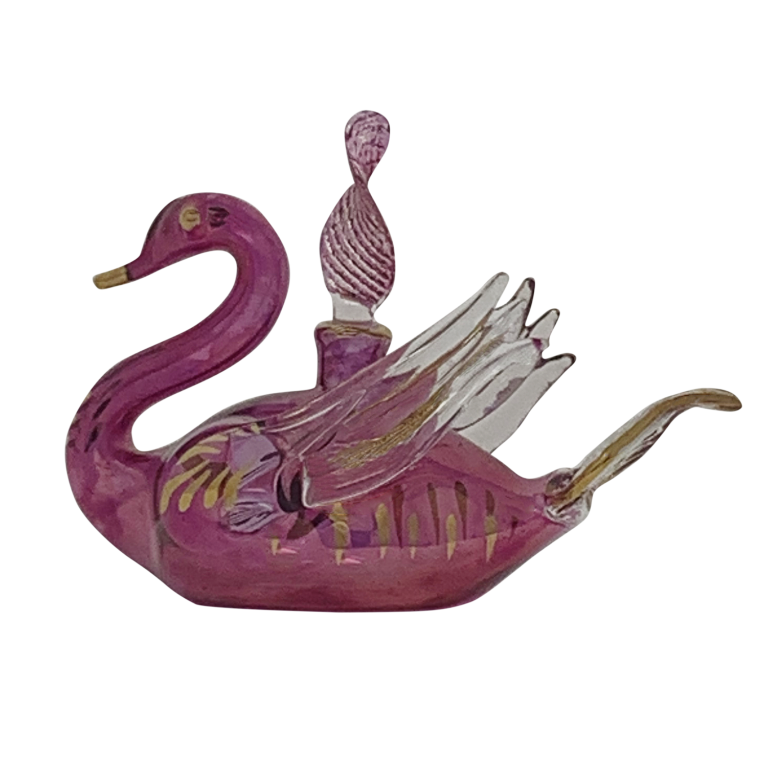 Egyptian Blown Glass Swan Bottle with 2oz Anointing Oil