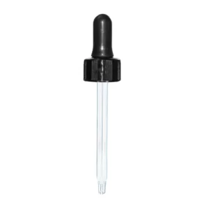 Black Glass Dropper with Nitrile Rubber for 1 & 2 oz bottles